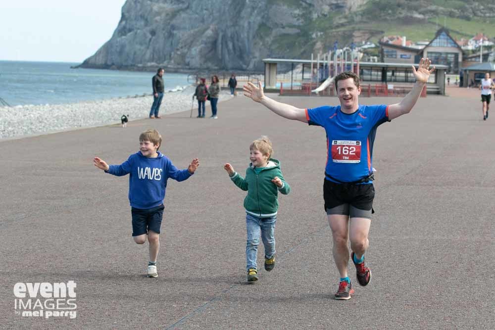 Conwy Prom kids running