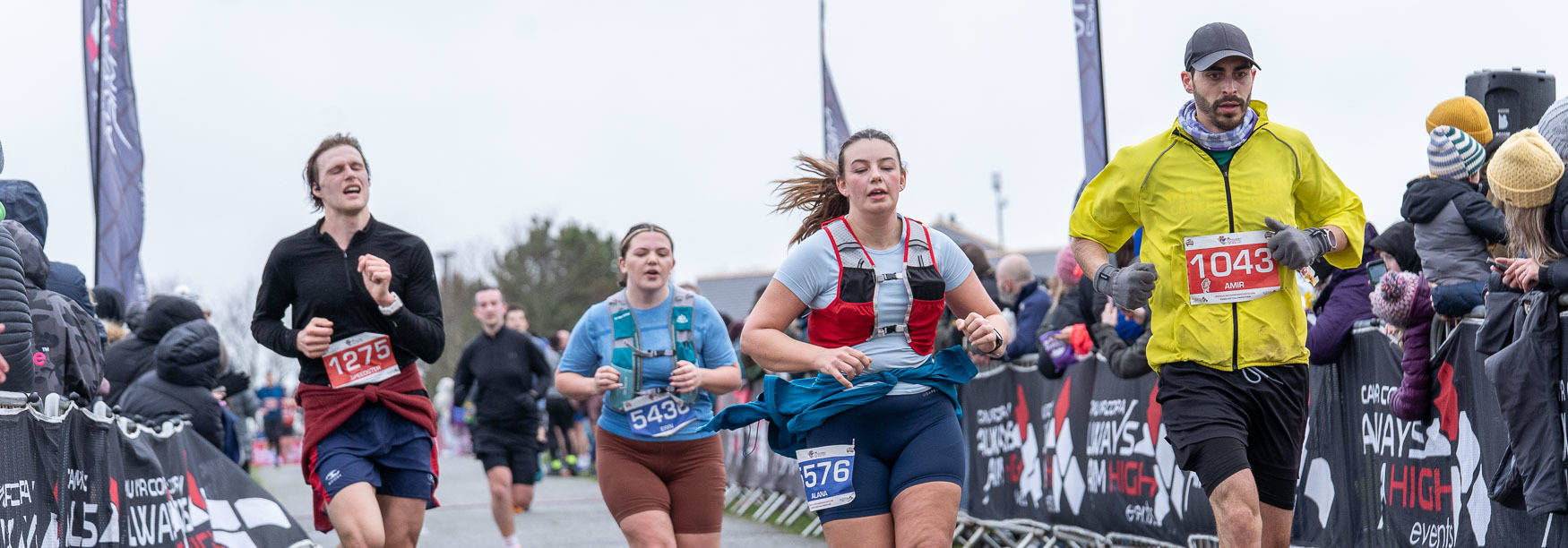 Anglesey Half Marathon & 10K finish line in North Wales