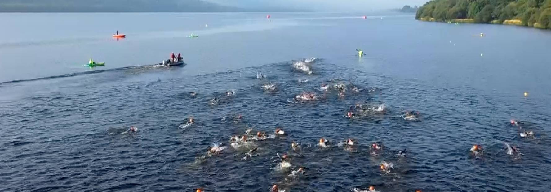 Llyn Tegid at the start of the Bala Triathlon