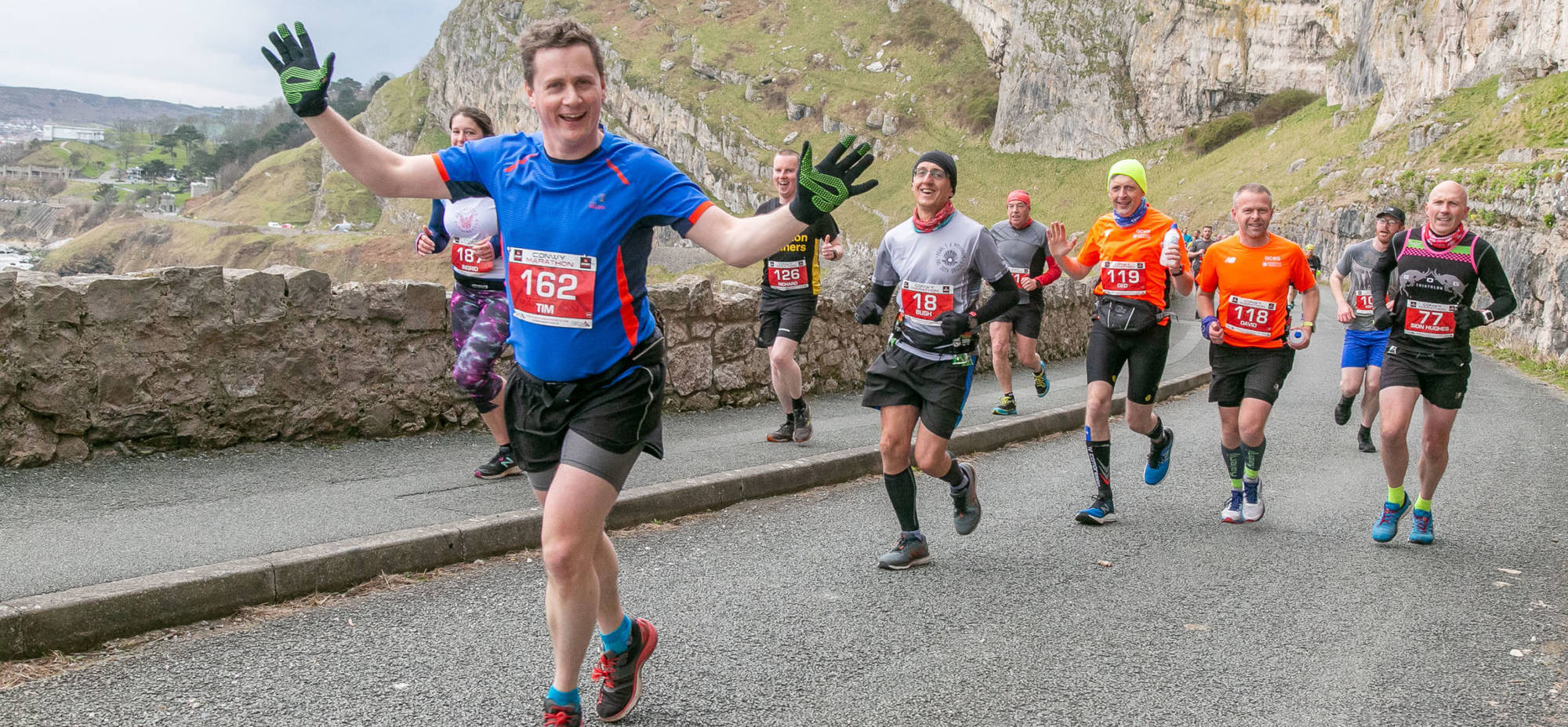Runners on the Great Orme Llandudno in the Nick Beer 10k race