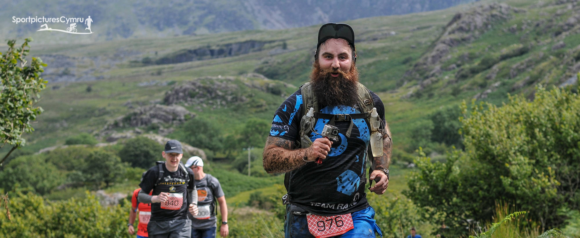 A runner with a beard on the Snowdonia Trail Ultra Marathon