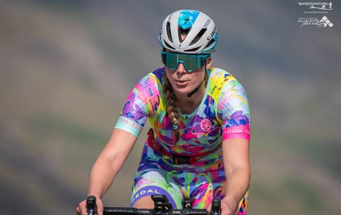 Colourful Female Cyclist